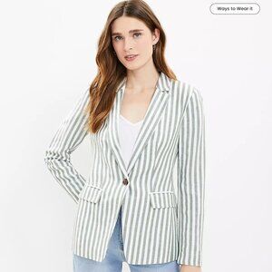 ✨ Ann Taylor LOFT Striped Linen-Blend Modern Blazer | NWT✨